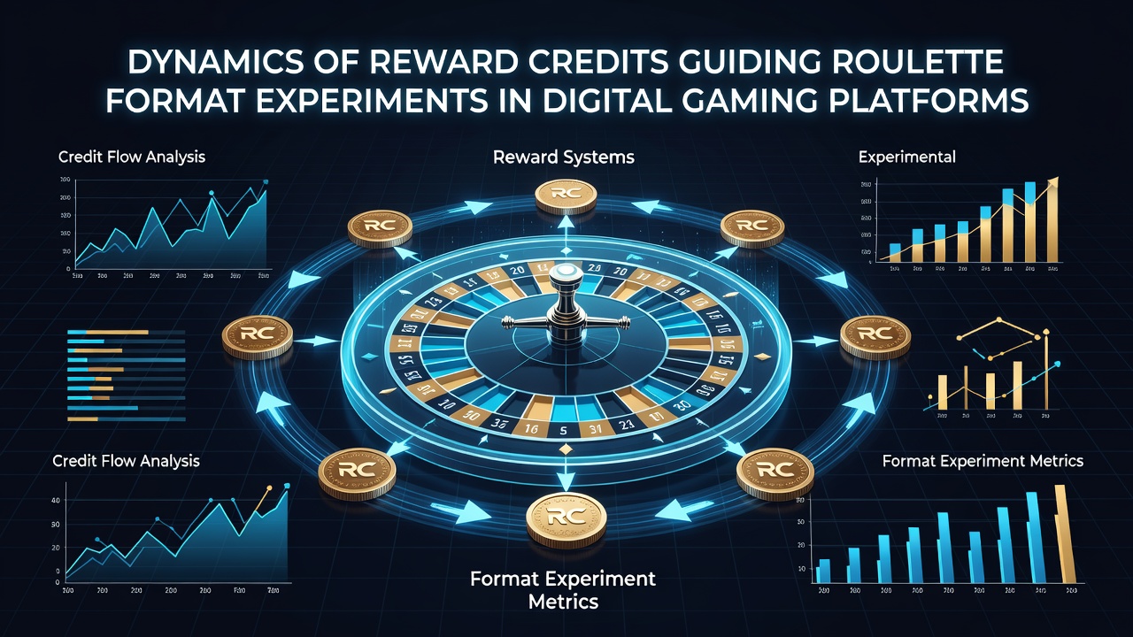 Analytics dashboard showing roulette experiment results with reward credit usage statistics and player engagement graphs