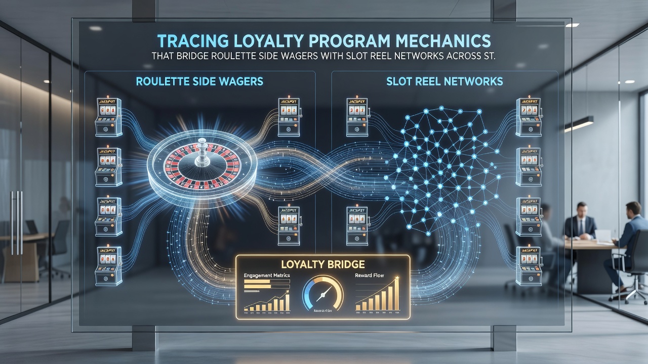 Server infrastructure diagram showing data flow between roulette and slot loyalty systems across states